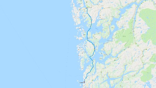 Bergen – Haugesund Do 07.02.2019 Bergen – Haugesund, ‚Flathauggaten 47‘, 3 Std. 10 Min. (139 km) Karte / Karte