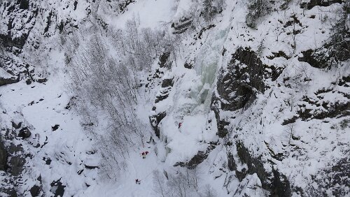 Rjukan Kletterer am Werk