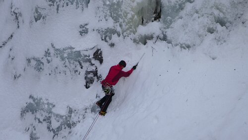 Rjukan Kletterer am Werk