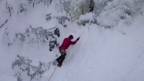 Rjukan Kletterer am Werk