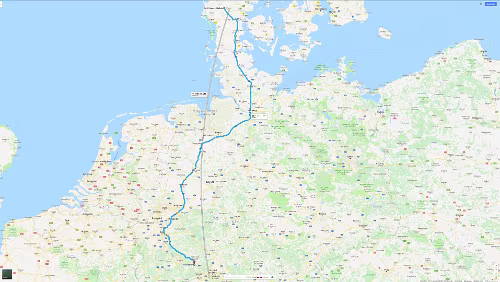 Grindsted – Hahnstätten Di 12.02.2019 Grinsted – Kolding – Hamburg – Bremen – Leverkusen – Köln – Hahnstätten, 7 Std. 55 Min. (820 km) Karte