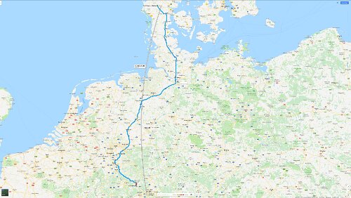 Grindsted – Hahnstätten Di 12.02.2019 Grinsted – Kolding – Hamburg – Bremen – Leverkusen – Köln – Hahnstätten, 7 Std. 55 Min. (820 km) Karte