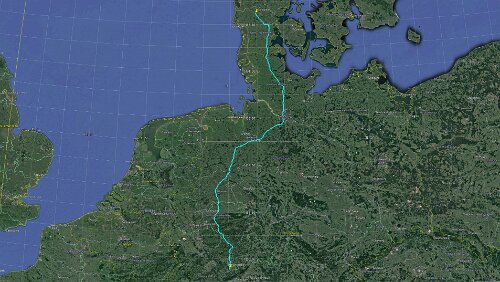 Grindsted – Hahnstätten Di 12.02.2019 Grinsted – Kolding – Hamburg – Bremen – Leverkusen – Köln – Hahnstätten, 7 Std. 55 Min. (820 km) Karte