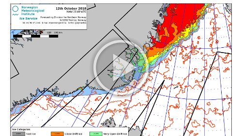 Eiskarten Eiskarten als Video, Denmark Strait , Quelle: Norwegian Ice Service - MET Norway
