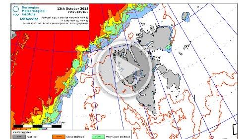 Eiskarten Eiskarten als Video, der Fram Strait , Quelle: Norwegian Ice Service - MET Norway