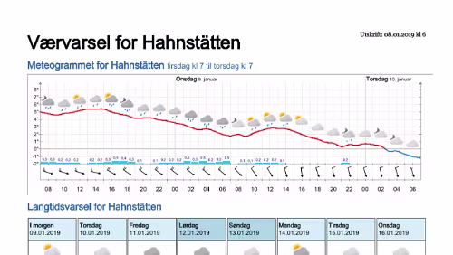 Wettervorhersagen vom 08.01.2019 Værvarsel for - Hahnstätten, Rheinland-Pfalz (Tyskland)