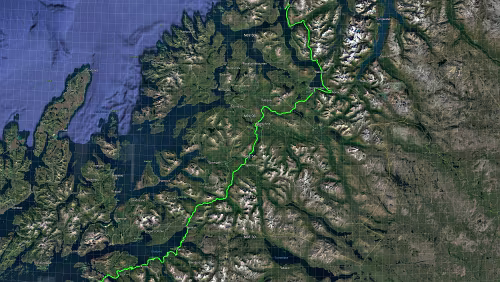 Storjord i Tysfjord – Tromsø Mi 29.01.2020 Storjord i Tysfjord – Bognes – – Skarberget – Tromsø‚ ‚ Sydspissen Hotel ‘ – 5 Std. 21 Min. (326 km) Karte über Fähre Bognes – Skarberget