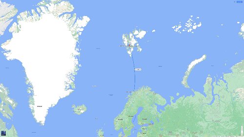 Tromsø – Longyearbyen Do 30.01.2020 Tromsø – – Longyearbyen‚ ‚ Radisson Blu Polar Hotel ‘ – 1 Std. 40 Min. (ca. 1.026 km [Flug]) – Karte / Karte