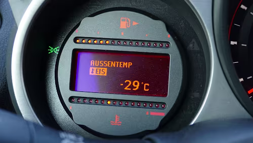 Vuollerim – Östersund Tiefste heute gemessene Temperatur, kurz vor Jokkmokk