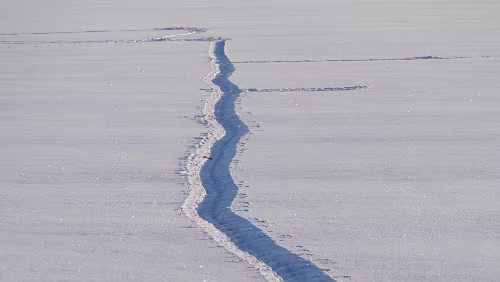 Vuollerim – Östersund Hmm, was liegt denn da in der Spur? Auch wenn man ran zoomt kann man es nicht so genau erkennen.