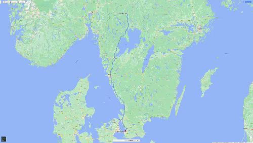 Sunne – Malmö Do 06.02.2020 Sunne – Malmö‚ ‚ First Hotel Jörgen Kock ‘ – 6 Std. 19 Min. (556 km) Karte westlich am Vänern vorbei