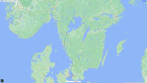 Sunne – Malmö Do 06.02.2020 Sunne – Malmö‚ ‚ First Hotel Jörgen Kock ‘ – 6 Std. 19 Min. (556 km) Karte westlich am Vänern vorbei