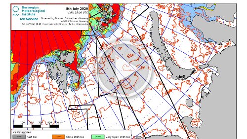 Eiskarten Eiskarten als Video, die Barents Sea , Quelle: Norwegian Ice Service - MET Norway