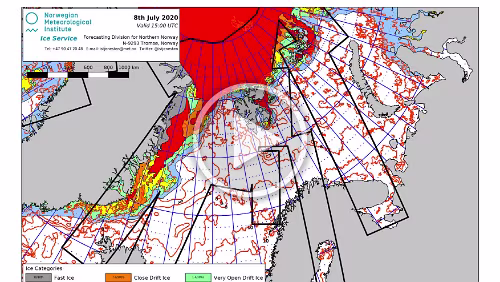 Eiskarten Eiskarten als Video, die Gesamtübersicht , Quelle: Norwegian Ice Service - MET Norway