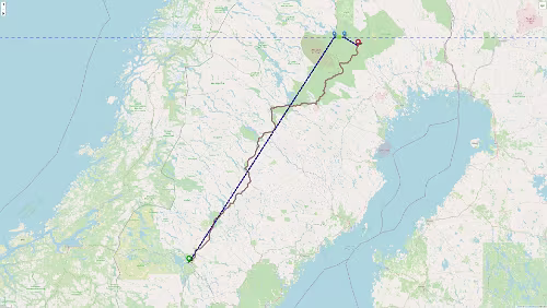 Östersund – Vuollerim Das letzte Stück, ca. 50 km, waren das Highlight des Tages.