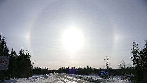 Östersund – Vuollerim Und noch mal die Nebensonnen.