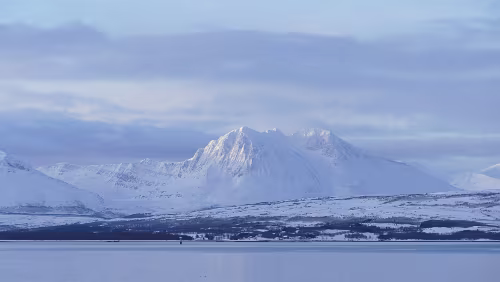 Tromsø – Longyearbyen Blick vom Rande des Flughafens in die Gegend um Tromsø.