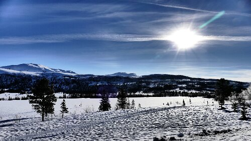Mosjøen – Trondheim Blick auf das Kvannfjellet mit 636 moh.