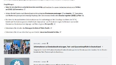 Corona Norwegen Reise- und Sicherheitshinweise (COVID-19-bedingte Reisewarnung) Stand 28.02.2022