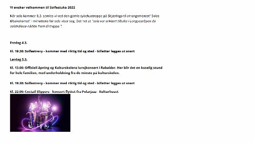 Solfestuka Programm vom 11.02.2022