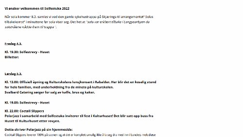 Solfestuka Programm vom 19.02.2022