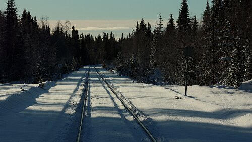 Östersund – Vuollerim Haltestelle Fiandberg der Inlandsbanan.