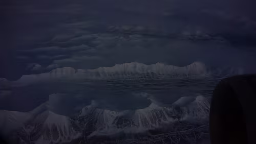 Tromsø – – – Longyearbyen Die ersten Ausläufer von Svalbard.