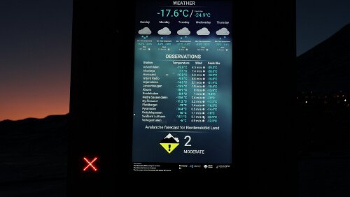 Longyearbyen -17,6°C, gefühlt wie -24,9°C, ja, das ist schon ganz schön frisch.