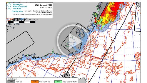 Eiskarten Eiskarten als Video, Denmark Strait , Quelle: Norwegian Ice Service - MET Norway
