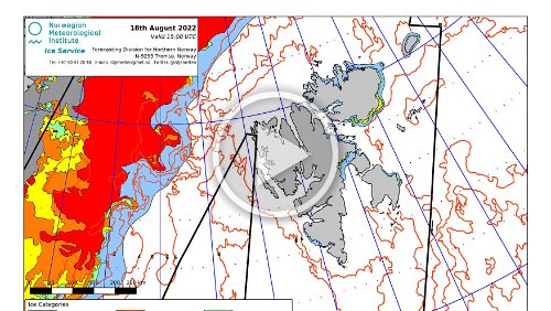 Eiskarten Eiskarten als Video, der Fram Strait , Quelle: Norwegian Ice Service - MET Norway