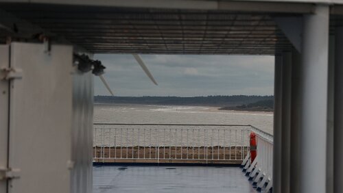 Hirtshals, an Bord der MS Norröna An Deck.