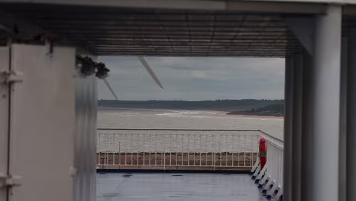 Hirtshals, an Bord der MS Norröna An Deck.