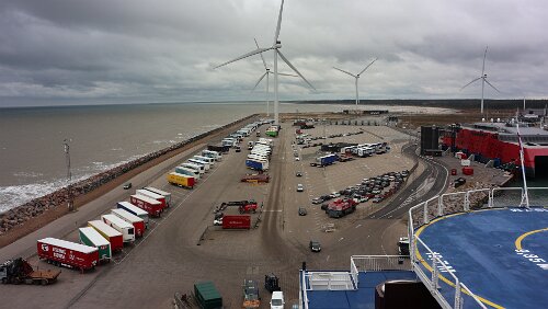 Hirtshals, an Bord der MS Norröna Letzter Blick auf Hirtshals.