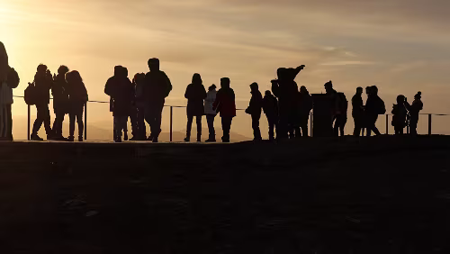 Þingvellir Am Aussichtspunkt des Hauptparkplatzes am Þingvellir.