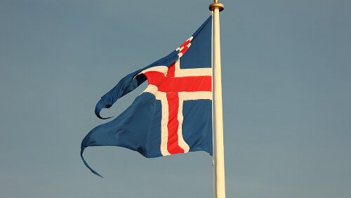 Þingvellir Die isländische Flagge.