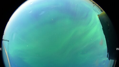 Polarlys Die ersten zarten Polarlichter