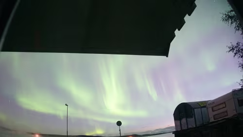 Polarlys Die ersten zarten Polarlichter