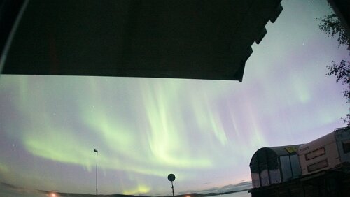 Polarlys Die ersten zarten Polarlichter