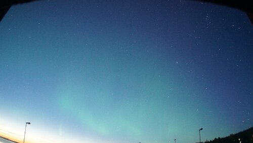 Polarlys Die ersten zarten Polarlichter