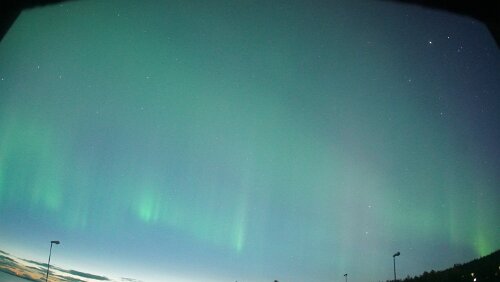 Polarlys Die ersten zarten Polarlichter