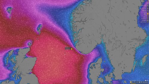 Wettervorhersage Keine Ahnung wo genau die Route zwischen Hirtshals und Tórshavn verläuft aber mit Sicherheit da wo es hier auf der Aufnahme richtig zur Sache ging.