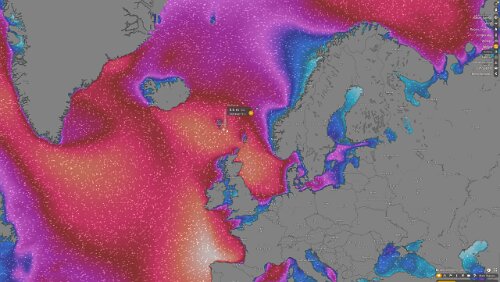 Wettervorhersage Keine Ahnung wo genau die Route zwischen Hirtshals und Tórshavn verläuft aber mit Sicherheit da wo es hier auf der Aufnahme richtig zur Sache ging.