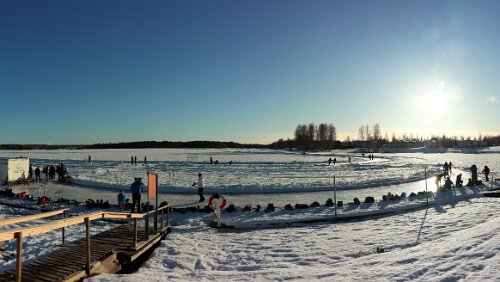 Sunne – Östersund In Mora, der „Siljan“ ist zugefroren. Panorama