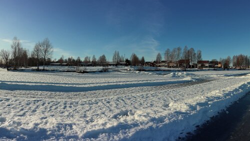 Sunne – Östersund In Mora, der „Siljan“ ist zugefroren. Panorama