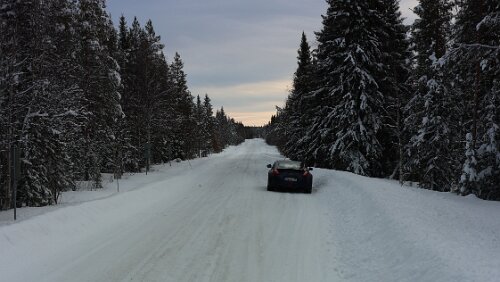 Östersund – Vuollerim Haltestelle Fiandberg der Inlandsbanan.