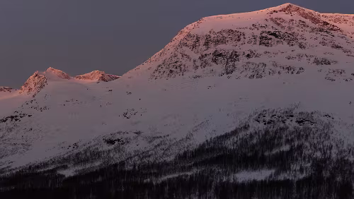Tromsø – Skarberget – – Bognes – Bodø Am Rastplatz „Sarasteinen“. Panorama