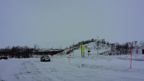 Bodø – Saltfjellet – Mosjøen Üblicher Halt am nördlichen „bom“.