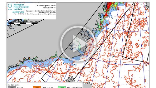 Eiskarten Eiskarten als Video, Denmark Strait , Quelle: Norwegian Ice Service - MET Norway