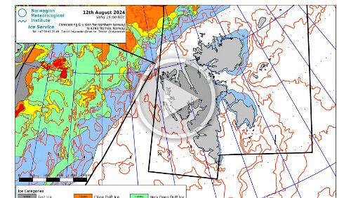 Eiskarten Eiskarten als Video, der Fram Strait , Quelle: Norwegian Ice Service - MET Norway