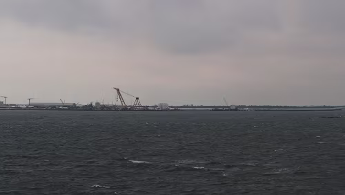 Hahnstätten – Puttgarden – – Rødby – Helsingør Die Baustelle auf der dänischen Seite.